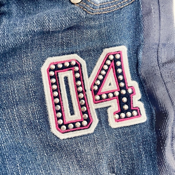 Justice Size 8 Girls Jeans Pull On Drawstring Simply Low Embellished Distressed - Picture 4 of 12